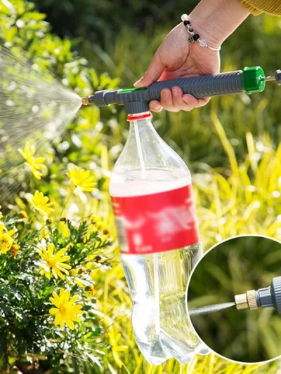 High Pressure Air Pump Manual Sprayer Adjustable Drink Bottle Spray Head Nozzle Garden Watering