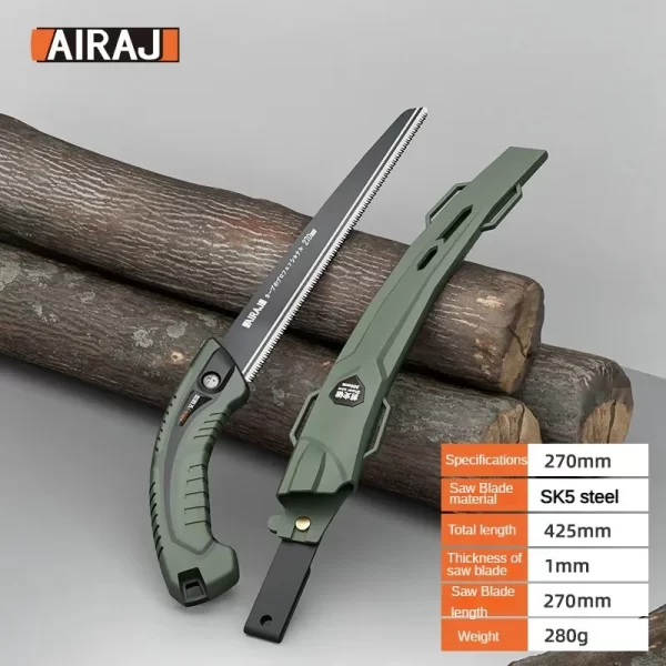 AIRAJ Hand Saw , Japanese Style Saw, Tree Sawing Tool , Garden Logging Tool - Image 4