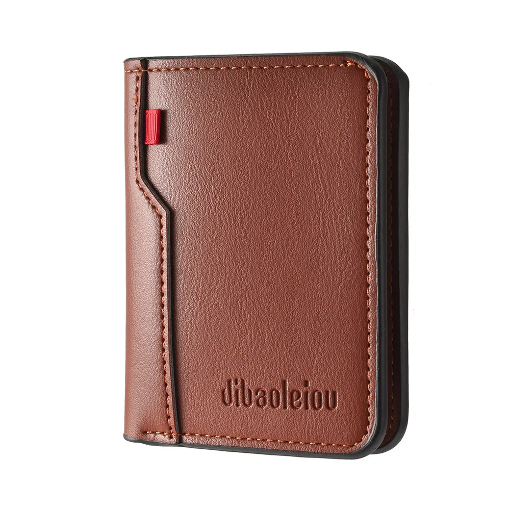 1Pc New Ultra-thin Mini Soft PU Leather Credit Card Wallet Holder Short Vertical High Quality Men's Wallet - Image 3