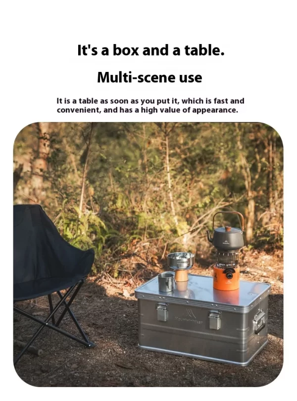MOUNTAINHIKER Outdoor Storage Box Camping Picnic Travel Aluminum Alloy Large Capacity Box Silver Storage Bag 30-80L - Image 47