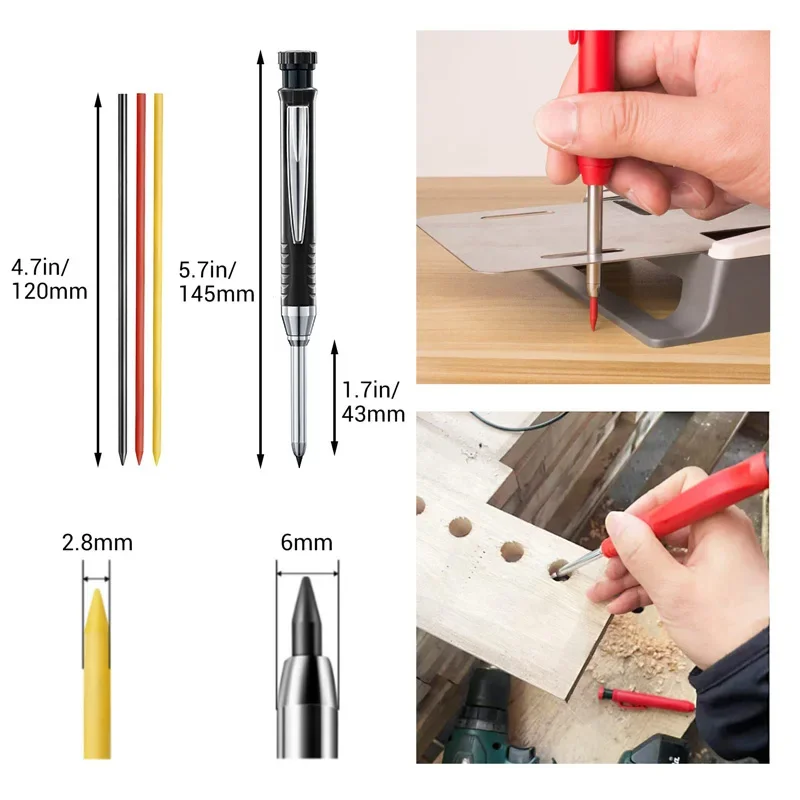 Solid Carpenter Mechanical Pencil with Sharpener - Image 5