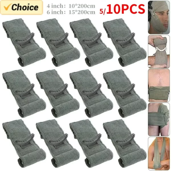 5/10PCS Israeli Bandage First Aid Trauma Hemostatic Bandage Kit Wound Traumatic Emergency Compression Bandages