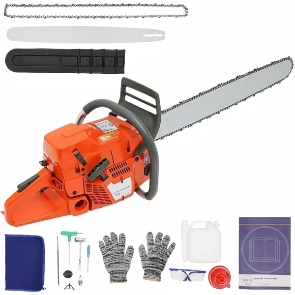 28 In Gas Chainsaws 71CC Gas Power Chainsaw 2-Stroke Handheld Chain Saw