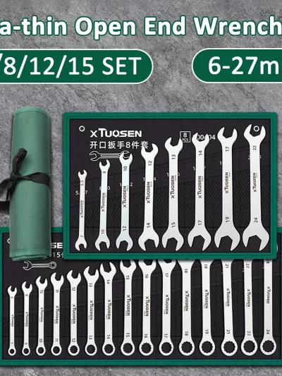 Ultra-thin Open End Wrench Set 6-27mm Ratchet Wrenches Combination Universal Dual Heads