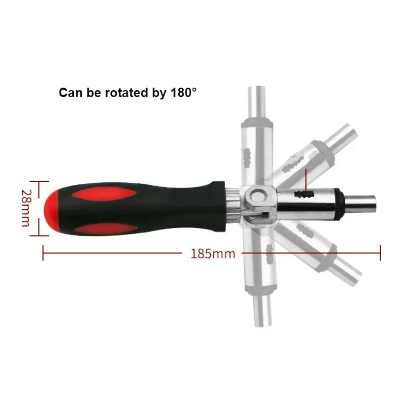 Multi-function Ratchet Screwdriver Angle Variable 0-180 Degrees Can Be Turned Left and Right 1/4 Inch Hex Interface - Image 2