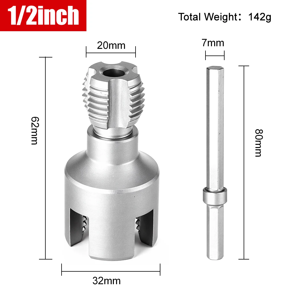 DN15/20/25 Pipe Threading Tool Hex Shank Die Internal External Threads 1/2&3/4&1 INCH Water Pipes PPR PVC MPP Detachable - Image 11