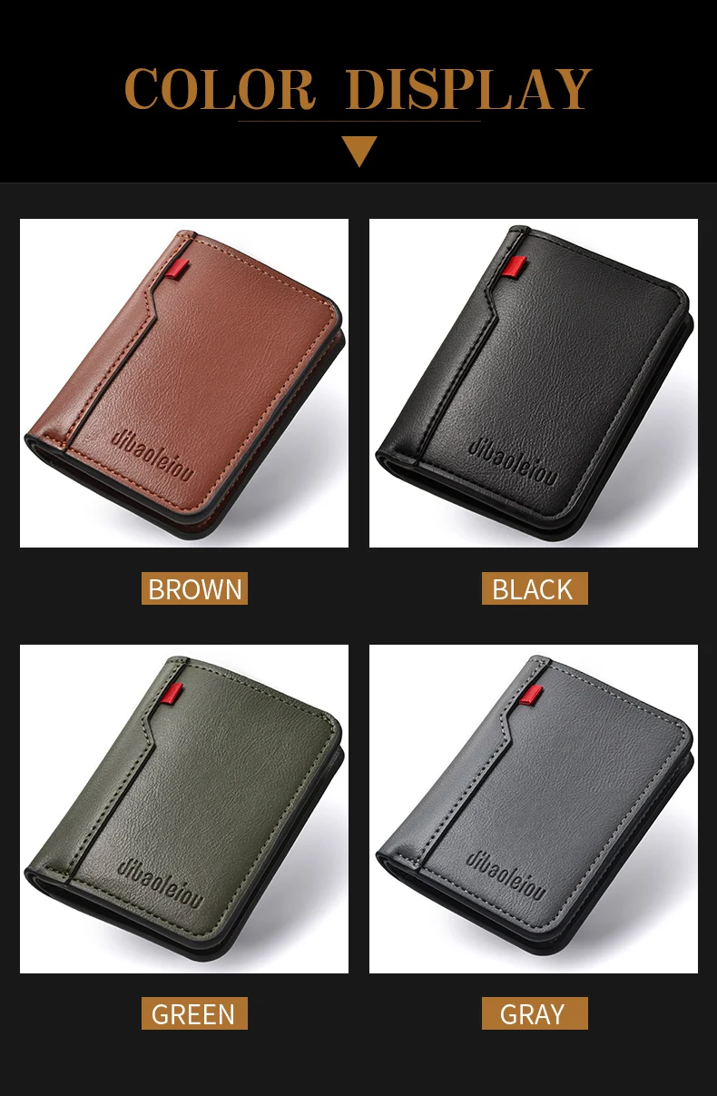 1Pc New Ultra-thin Mini Soft PU Leather Credit Card Wallet Holder Short Vertical High Quality Men's Wallet - Image 27