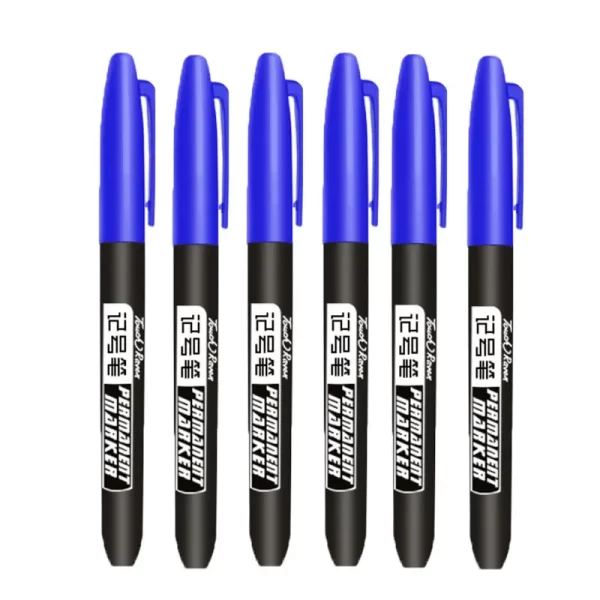 6 PCS Permanent Marker Pen Manga Drawing Markers Black Blue Red Waterproof - Image 23