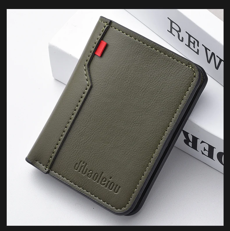 1Pc New Ultra-thin Mini Soft PU Leather Credit Card Wallet Holder Short Vertical High Quality Men's Wallet - Image 19