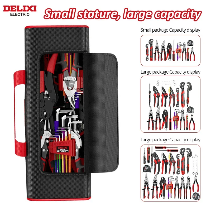 DELIXI ELECTRIC Tool Bag Oxford Cloth Portable Storage Bag, Professional Electrician and Carpenter, HandBag - Image 3