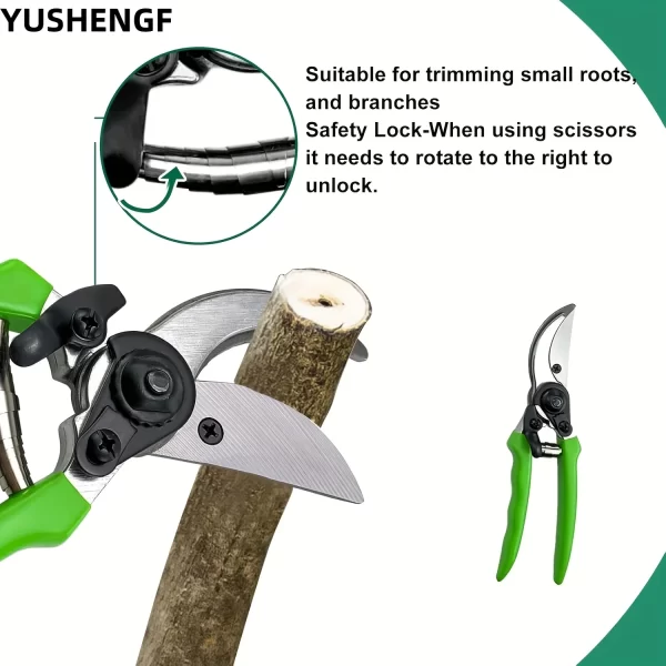 3pcs/set Garden Tools Set Lopper Pruning Shear Garden Scissors green Portable Pruning Shears - Image 9