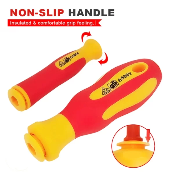 10Pcs Interchangeable Blade VDE Insulated Screwdriver Set with Case Magnetic 500V Home and Professional Use Electricians Tools - Image 4