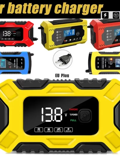12V 6A Full Automatic Car Battery Charge Device Digital Pulse Repair Charger Intelligent Power Charger