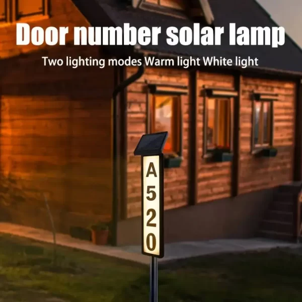 1pc Lighting House Number Light, Solar Address Sign Light With Stake,Solar Powered LED Lighting - Image 4