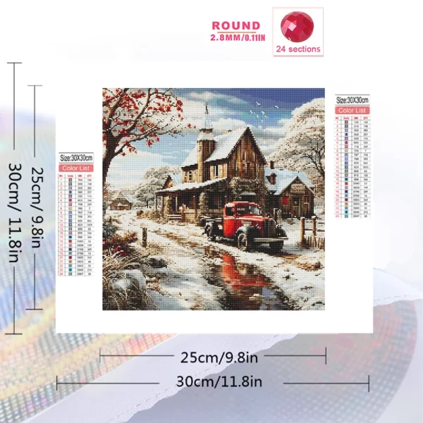 Evershine New Arrival House Diamond Painting Landscape Rhinestones Full Round Square Street Mosaic Winter - Image 9