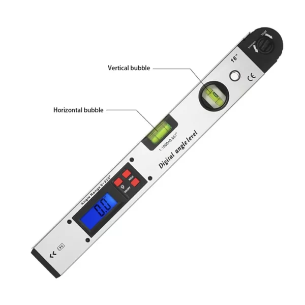 1 PCS 0-225° Digital Protractor Angle Finder Gauge Meter Silver Aluminum Alloy - Image 3