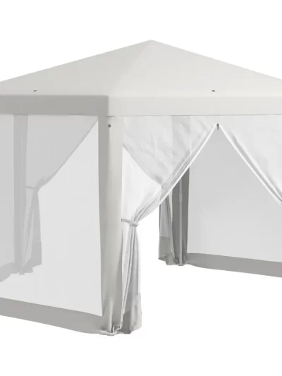 13' x 11' Outdoor Party Tent Hexagon Sun Shade Shelter Canopy with Protective Mesh Screen Sidewalls