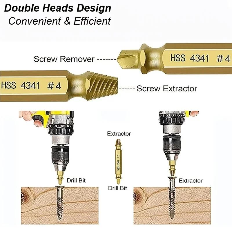 Damaged Screw Extractor Set HSS Drill Bit Stripped Broken Remover - Image 3
