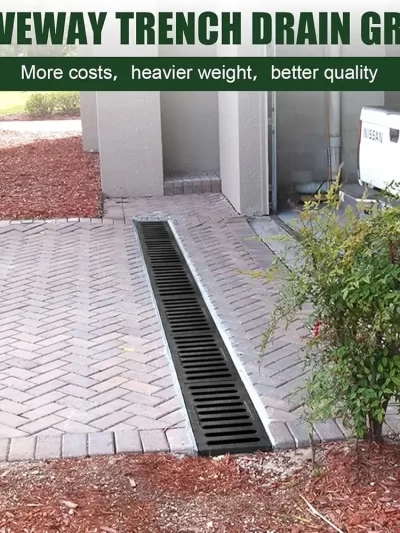 New High Strength Trench Cover Resin Plastic Rectangular Garage Floor Drain Black Grate