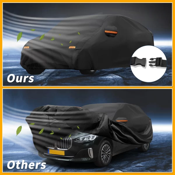 Uxcell Car Cover Waterproof All Weather for Bmw 2 Series Sedan Black 190T-Pu - Image 4