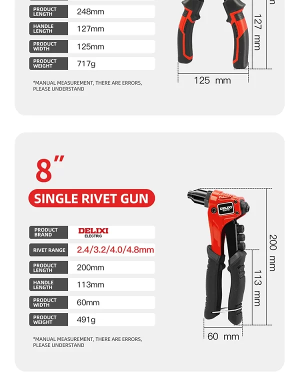 DELIXI ELECTRIC Rivet Gun，Manual Professional Pull Gun High Lever - Image 16