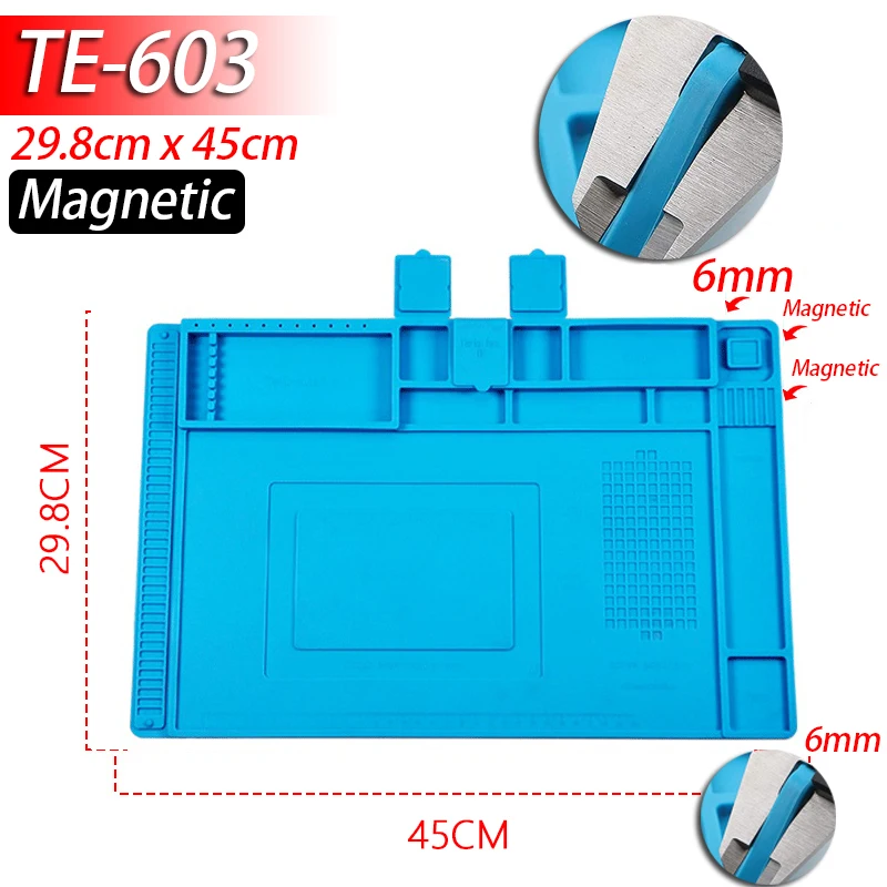 Soldering Station Mat Silicone Work Mat Heat Resistant 932°F Anti-Static Magnetic Mat - Image 14