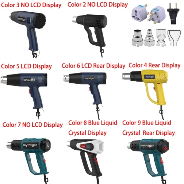 2000W Industrial Electric Hot Air Gun Digital Display Car Film Heat Gun Air Dryer for Soldering Thermal Blower Shrink Wrapping - Image 22