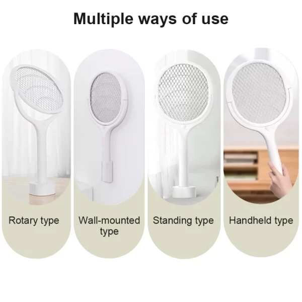 3500V 5in1 Mosquito Killer Lamp Multicunctional Angle Adjustable Bug Zapper Electric USB Rechargeable Mosquito Fly Bat Swatter - Image 12