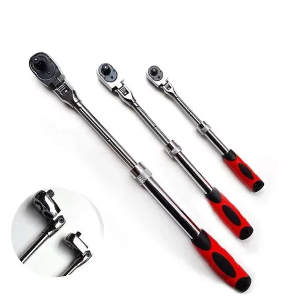 Hot Sale Multifunctional Hand Tool Telescopic 72 Teeth 1/4 3/8 1/2 Inch Drive Quick Released Ratchet Wrench with Adjustable Head - Image 10