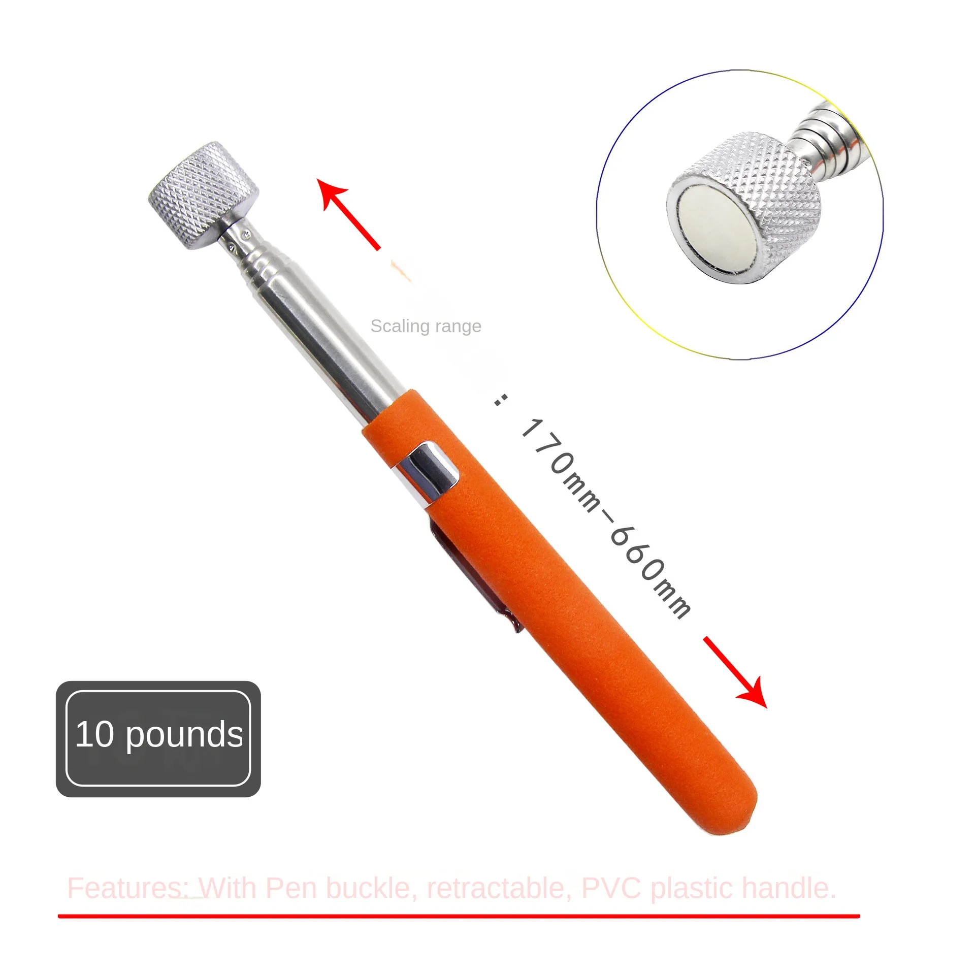 Telescopic Magnetic Pen Portable Metalworking Handy Tool Magnet Capacity - Image 9