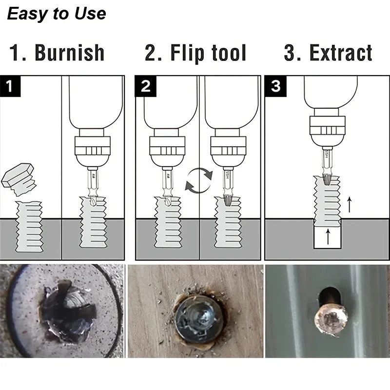 Damaged Screw Extractor Set HSS Drill Bit Stripped Broken Remover - Image 5