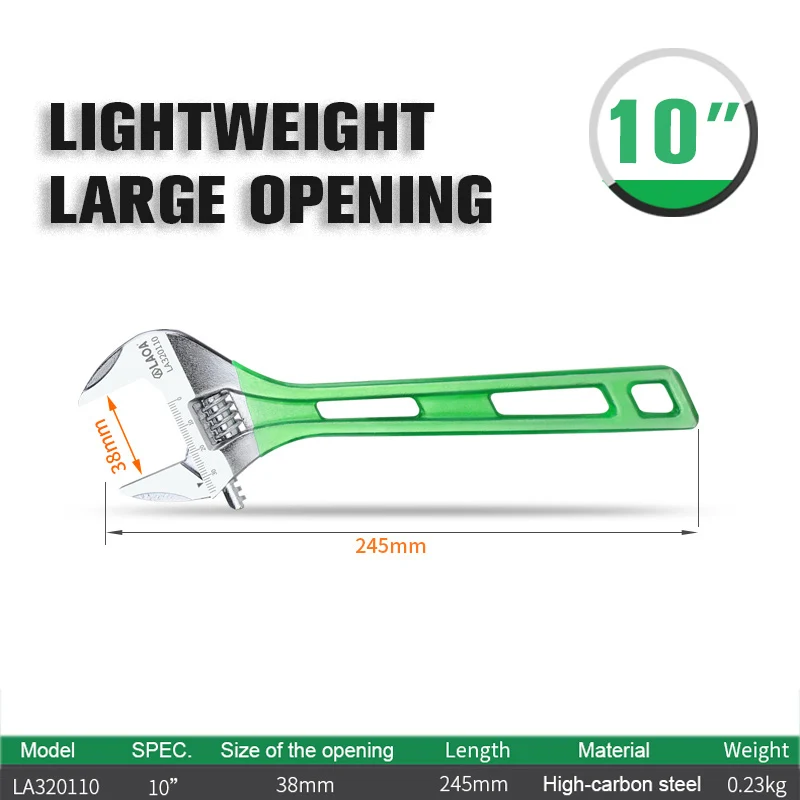 LAOA Large Opening Adjustable Wrench Light Spanner Multifunctional Bathroom Pipe Wrench 6-12 inch Plumbing Repair Hand Tools - Image 7