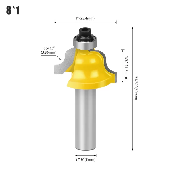 15PCS 1/4in 1/2in 6mm 8mm Shank Router Bit Set Trimming Straight Beading Milling Cutter Carbide Cutting Woodworking Tools - Image 22