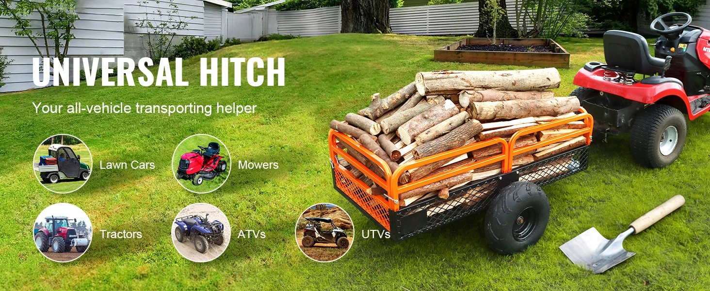 SucceBuy Heavy Duty Steel ATV Dump Trailer Tow Behind Dump Cart - Image 10