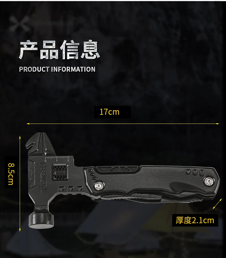 Multifunctional Pliers Multitool Claw Hammer Stainless Steel Tool - Image 26