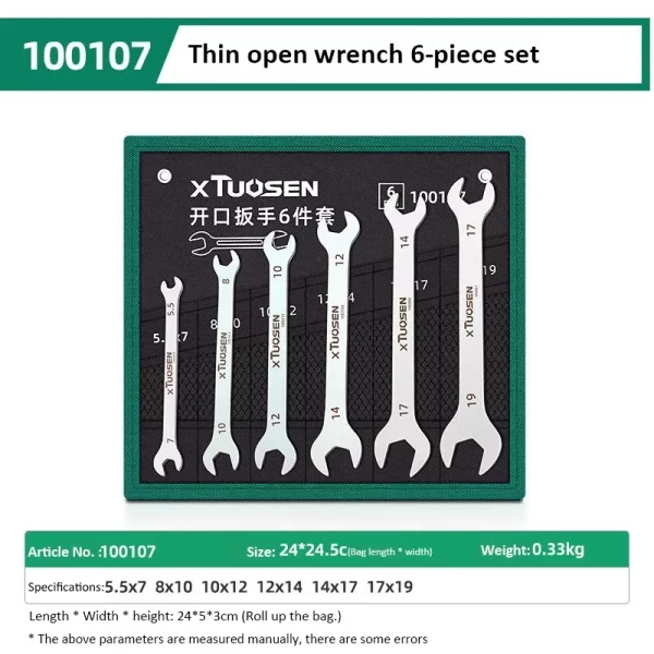 Ultra-thin Open End Wrench Set 6-27mm Ratchet Wrenches Combination Universal Dual Heads - Image 12