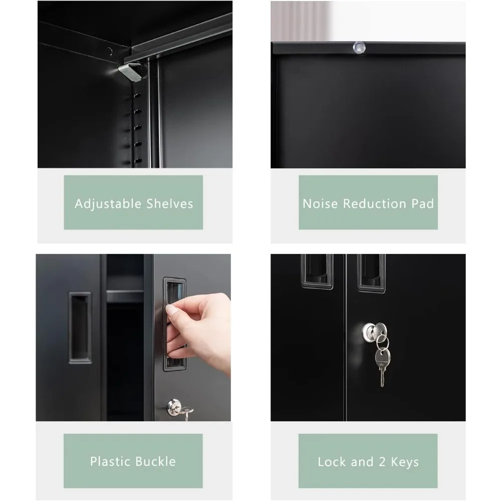 Metal Storage Cabinet with Locking Doors and 2 Drawers, 36” - Image 6