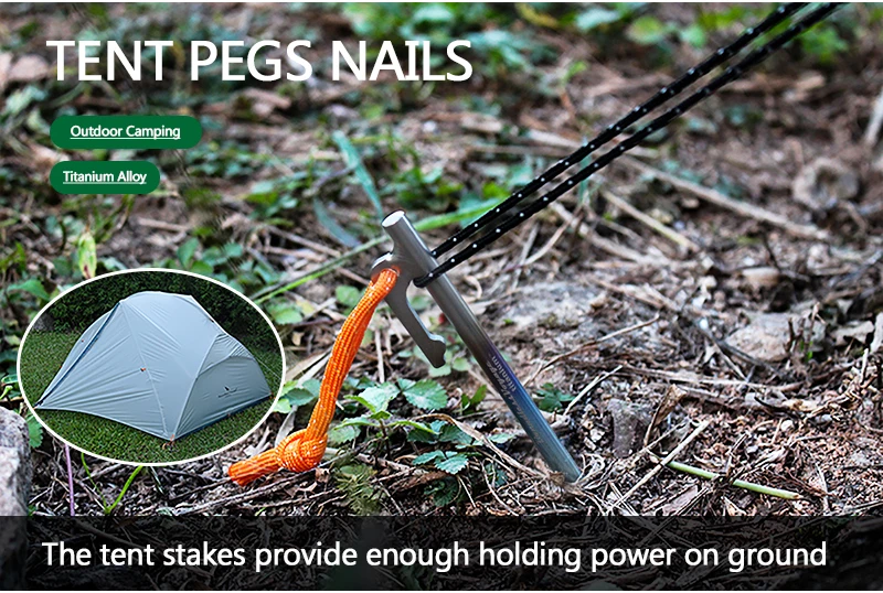 Boundless Voyage 6pcs Heavy Duty Titanium Alloy Camping Tent Stakes Peg for Outdoor Trip Hiking - Image 12