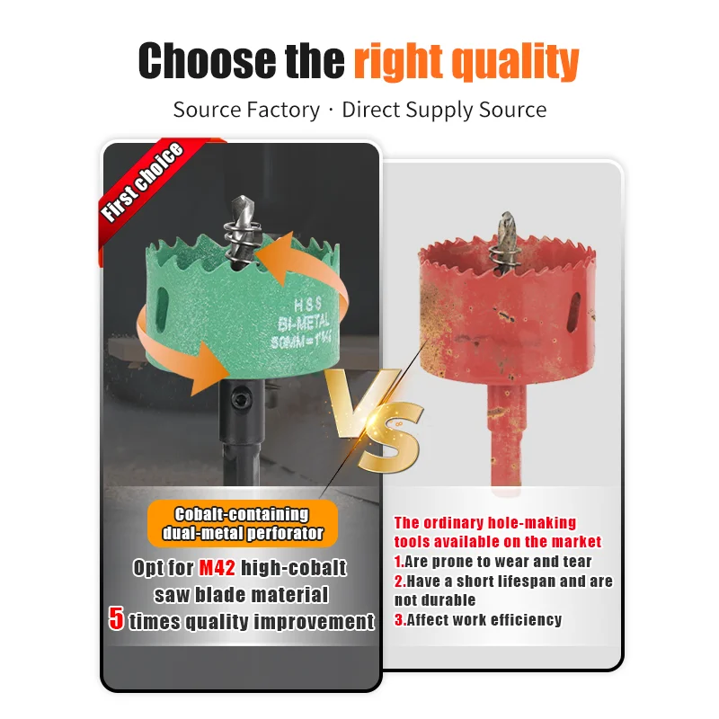 1 Pc 16-200mm Bimetal Wood Hole Saw Drill Bit HSS Steel New M42 Core Hole Saw - Image 4