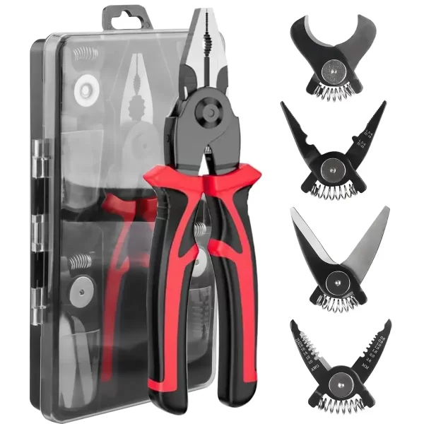 5 in 1 Wire Stripper Tools Set Combination Interchangeable Pliers Kit Wire Stripper Wire Crimper Linesman Pliers Cable Cutter - Image 2