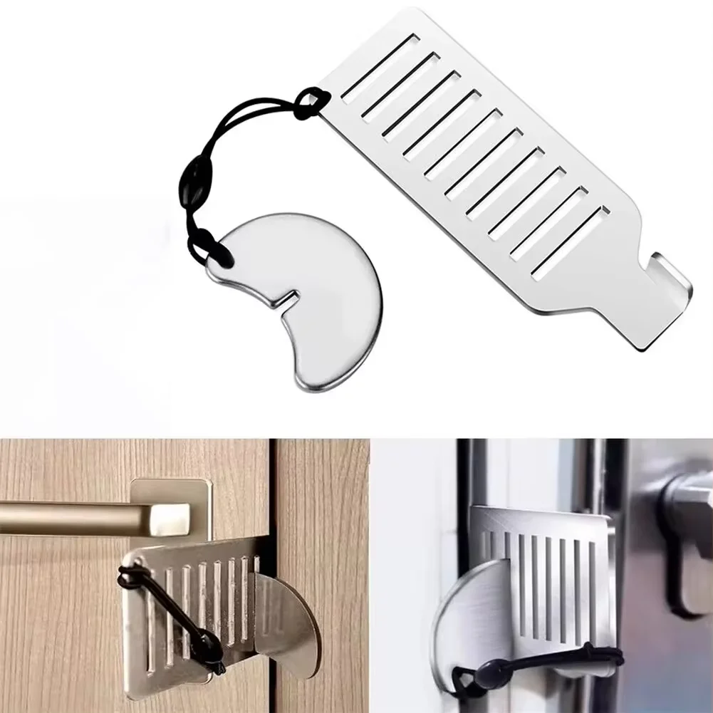 Safety Anti-theft Door Blocker Portable 8cm Stainless Steel Safe Security Tool