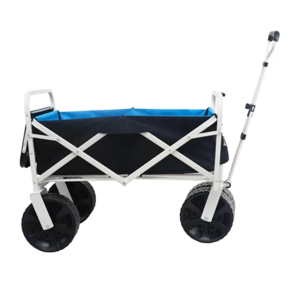 Folding Wagon Garden Shopping Beach Cart (white) - Image 2