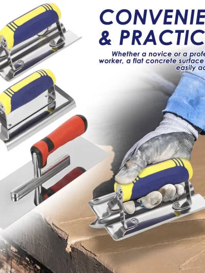 2/3Pcs Stainless Steel Concrete Tool Set Rustproof Flat Finishing Trowel Plus Concrete Edger and Groover Set