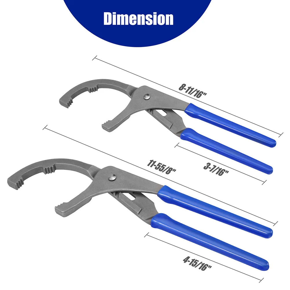 1pc 9/12" Oil Filter Pliers Clamp Type Wrench Adjustable Hand Tools Oil Filter 45# Steel Filter Removal Tool - Image 6