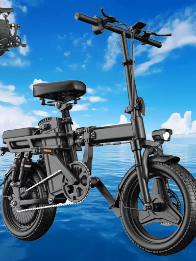 Folding Electric Bike - 48V 20AH/15AH/10Ah, 19MPH, 30Miles Range, 500W Brushless Motor, Lightweight 14'' Folding Tires