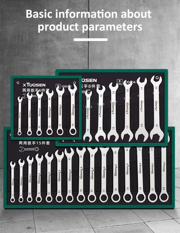 Ultra-thin Open End Wrench Set 6-27mm Ratchet Wrenches Combination Universal Dual Heads - Image 17