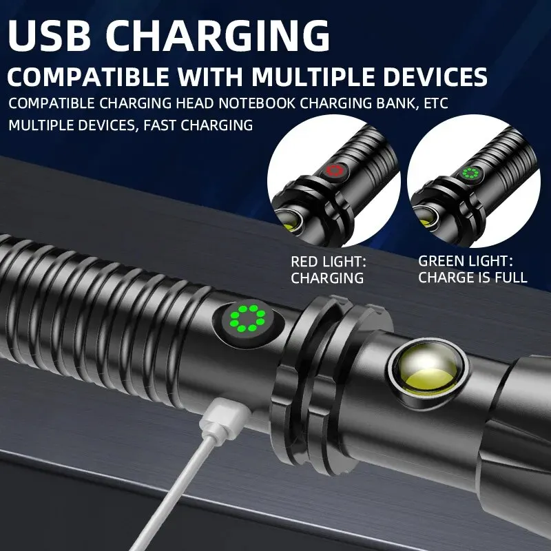 Wolf Tooth Lamp Rod Strong Light Charging Outdoor Super Bright Multi Functional Vehicle Retractable Self Defense Window Patrol - Image 4