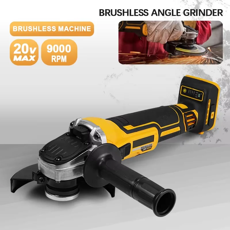 125mm brushless flat head angle grinder bare machine tool cutting machine 20V batteries - Image 10