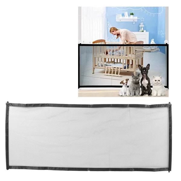 Pet Safety Barrier Dog Isolation Fence Portable and Foldable Mesh Pet Barrier Safety Fence180 x 72cm / 70.9 x 28.3in - Image 5
