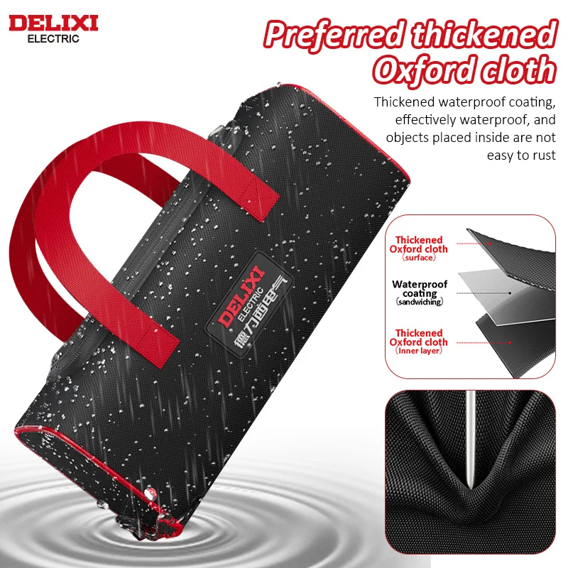 DELIXI ELECTRIC Tool Bag Oxford Cloth Portable Storage Bag, Professional Electrician and Carpenter, HandBag - Image 2